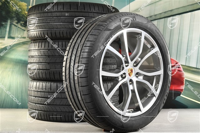 21-inch Cayenne COUPE Exclusive Design summer wheel set, rims 9,5J x 21 ET46 + 11,0J x 21 ET49 + NEW Pirelli summer tyres 285/40 R21 + 315/35 R21, with TPMS