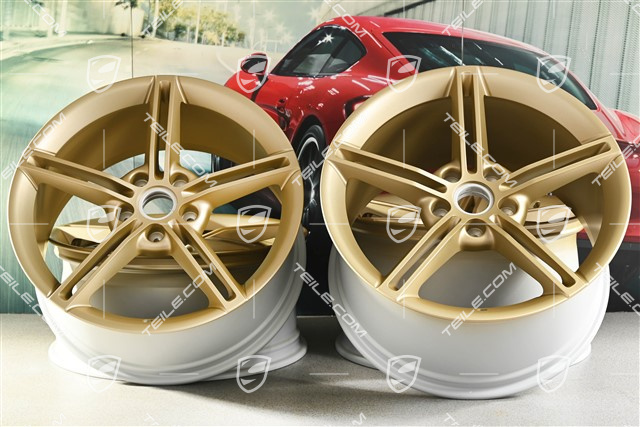 21" Wheel rim set Mission E Design, 9,5J x 21 ET60 + 11,5J x 21 ET66, aurum satin matt