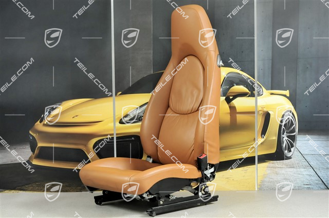 Fotel, regulowany elektrycznie, regulowane lędźwia, skóra, Natural Brown, R