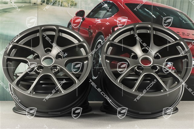 18" komplet felg "Cayman III", 8J x 18 ET57 + 9J x 18 ET47, platyna