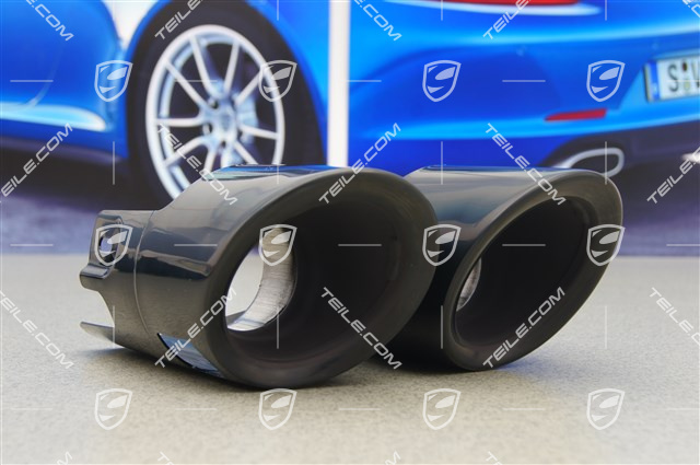 Końcówki rur wydechowych czarne, Panamera S/4S/S e-Hybrid/Turbo/Turbo S/4S Executive/Turbo Executive/Turbo S Ex.), komplet L+R