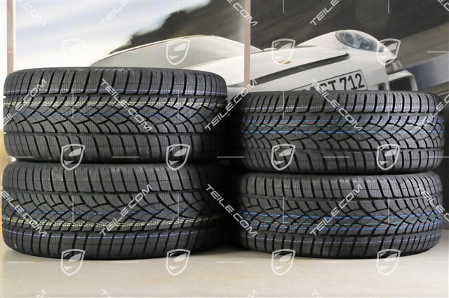 18" Cayman winter wheel set, 8J x 18 ET57 + 9J x 18 ET47 + NEW winter tyres Dunlop SP Winter Sport 3D 235/45 R18 + 265/45 R18, without TPMS.