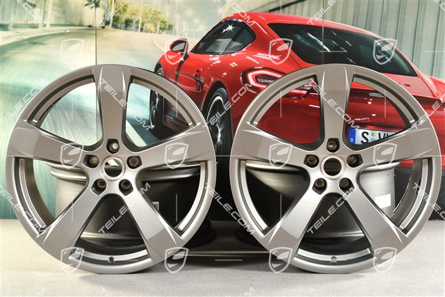 20" komplet felg "Macan Sport", 9J x 20 ET26 + 10J x 20 ET19, platinum satynowy półmat