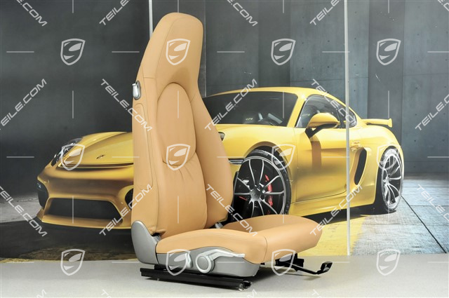 Fotel, regulowany manualnie, skóra, beżowe, R