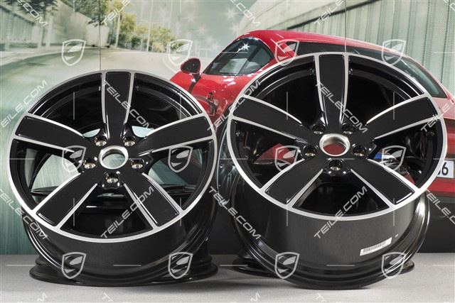 20-inch wheel rim set Carrera Sport, 8,5J x 20 ET49 + 11,5J x 20 ET56, Jet Black Metallic
