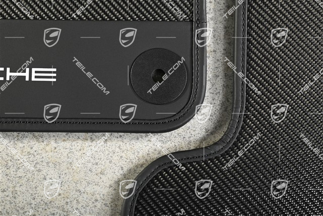 Fußmatten Carbon mit Ledereinfassung 2-Teilig, GT3