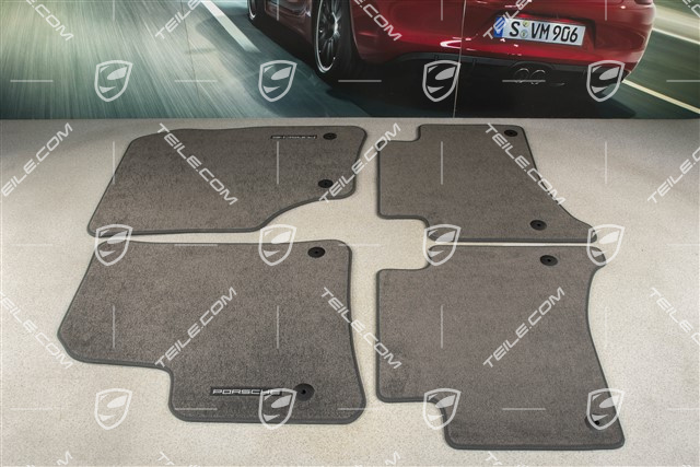 Velours Fußmatten Satz, schwarz