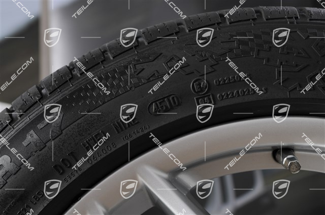 17" Komplet kół zimowych Boxster III, przednie felgi 7J x 17 ET55 + tylne 8,5J x 17 ET40 + opony 205/55 R17 + 235/50 ZR17, bez czujników RDK