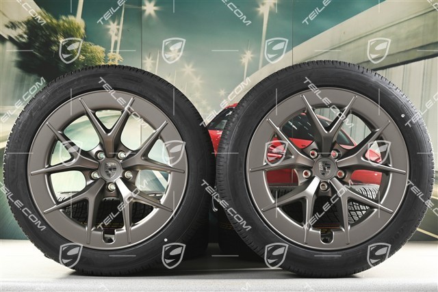 21" koła zimowe Cayenne RS Spyder Design, komplet, felgi 9,5J x 21 ET16 + 11J x 21 ET37 + opony zimowe Goodyear UltraGrip Performance 3 SUV 275/45 R21 + 315/40 R21, turbonite