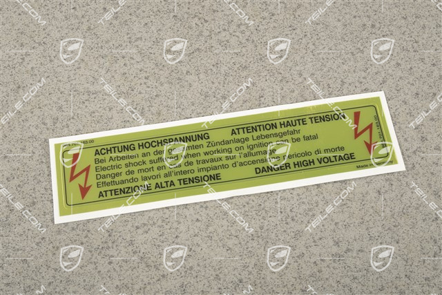 Klebeschild, "Achtung Hochspannung"