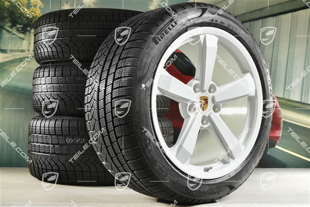 19"+20" koła zimowe Dakar, komplet, felgi 8J x 19 ET38 + 11,5J x 20 ET68 + NOWE opony zimowe Pirelli 245/45 R19 + 295/40 R20, białe