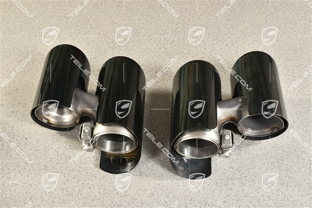 Tail pipe set, black, L+R