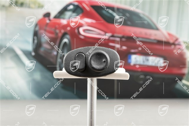 Przełącznik regulacji lusterka, Skóra, Czarny