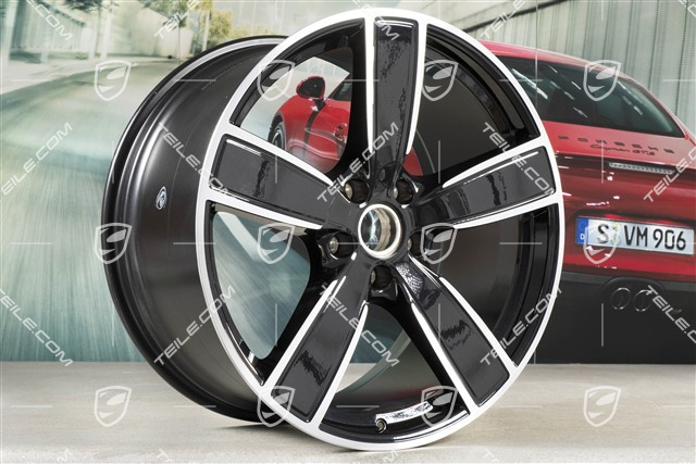 22" Komplet felg Cayenne Sport Classic, 10J x 22 ET48 + 11,5J x 22 ET61, czarny perłowy metalik / Jet Black Metallic