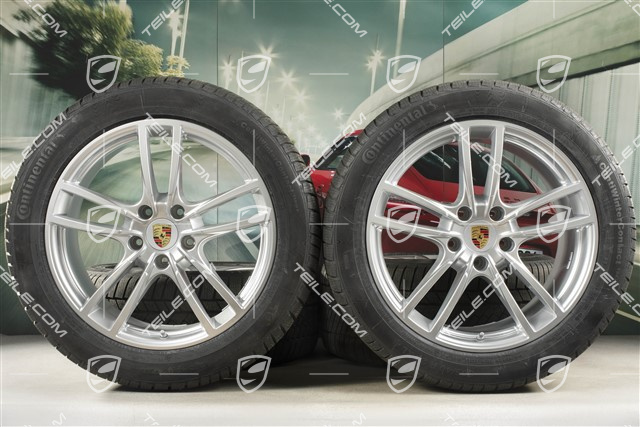 20" koła zimowe Cayenne COUPE Sport, komplet, felgi 9J x 20 ET50 + 10,5J x 20 ET55 + opony zimowe Continental 275/45 R20 + 305/40 R20, z czujnikami ciśnienia