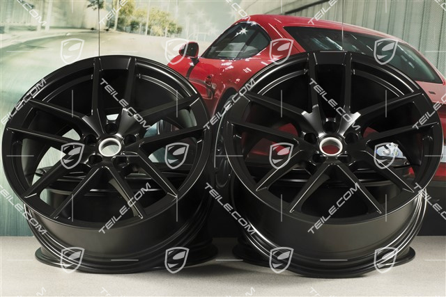 20-inch wheel rim set Macan S, 9J x 20 ET26 + 10J x 20 ET19, in black satin mat