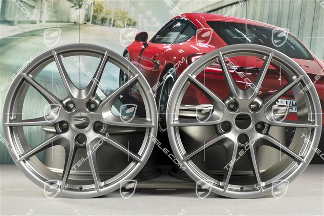 20" Komplet felg Carrera S (III), 8,5J x 20 RT51 + 11J x 20 ET70, platynowy-satyna