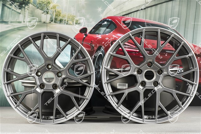 20+21" Komplet felg RS Spyder, felgi: przednie 8,5J x 20 ET53 + tylne 11,5J x 21 ET67, platinum satynowy półmat