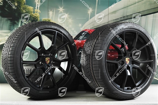 21" RS Spyder Design winter wheel set, rims 9,5J x 21 ET60 + 11,5J x 21 ET66 + NEW Continental Winter Contact TS860 S winter tyres 265/35 R21 + 305/30 R21, black satin matt