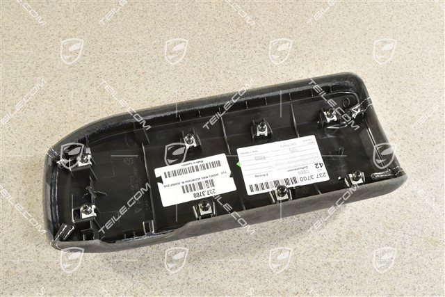 Dekiel / blenda podłokietnika / tunelu środkowego, Alcantara z wytłoczonym napisem „PORSCHE”, czarny