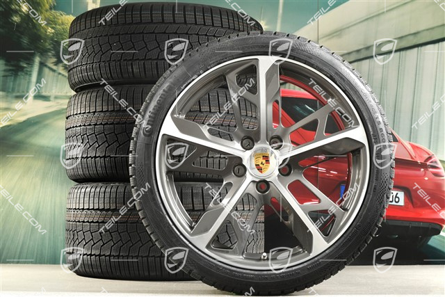 21" Cross Turismo Design Winterräder Satz, Felgen 9,5J x 21 ET60 + 11,5J x 21 ET66 + Continental Winterreifen 265/35 R21 + 305/30 R21, Titan