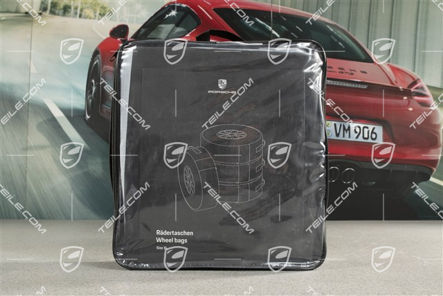 Porsche Classic Rädertaschen / Reifentaschen-Set, Größe XL, für 911 991/992 / 718 Boxster/Cayman 981/982 / Carrera GT / 918 Spyder / Cayenne E1 / Panamera / Taycan