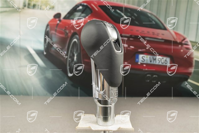 PDK, Wählhebel / Schaltknopf, Leder, Schwarz