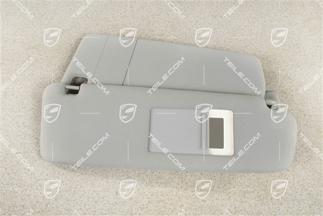 Sonnenblende, mit Spiegel, Stahlgrau, Stoff, R