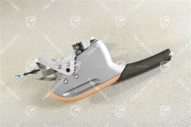 Dźwignia hamulca ręcznego kompletna, carbon, skóra, beżowa - sand beige