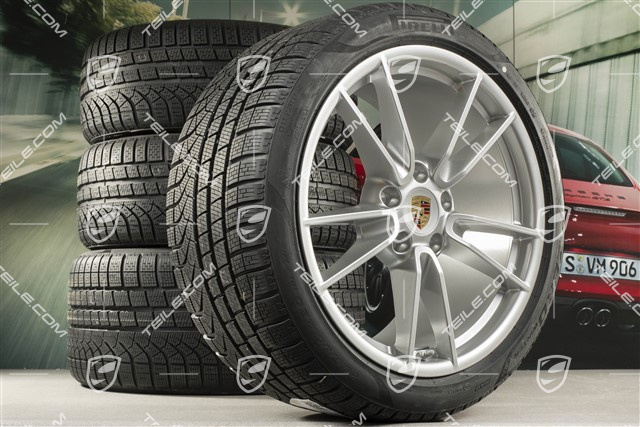 19"+20" Carrera Winterräder Satz, Felgen 8,5J x 19 ET52 + 11J x 20 ET66 + Pirelli Winterreifen 235/40 R19 + 295/35 R20, mit RDK-Sensoren