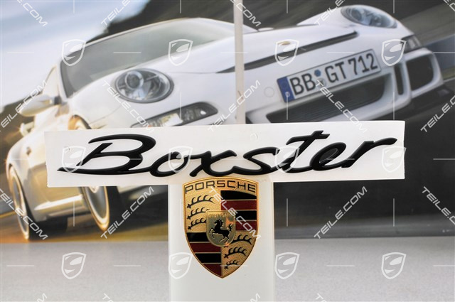"Boxster" Schriftzug, schwarz-matt lackiert (Boxster-Spyder) "Boxster" Schriftzug, schwarz-matt lackiert (Boxster-Spyder)