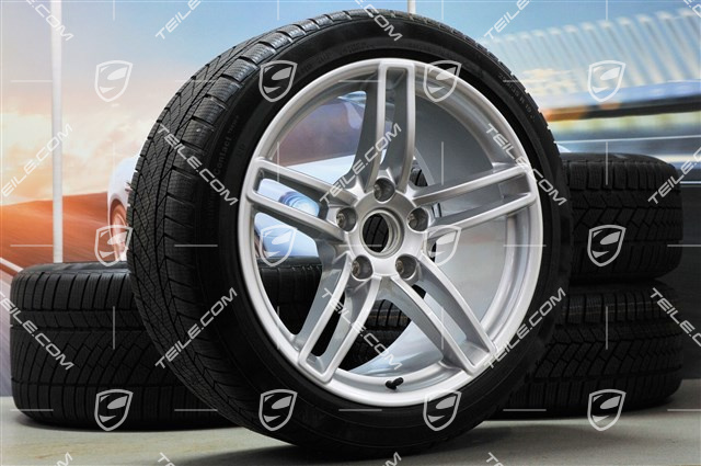 19" winter wheel set Carrera, wheels 8,5J x 19 ET54 + 11J x 19 ET48 + Continental winter tyres 235/40 R19 + 295/35 R19, without TPMS.