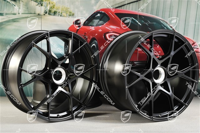 GT4 RS / Spyder RS 20" komplet felg, aluminium, 8,5J x 20 ET61 + 11J x 20 ET50, czarny satynowy półmat