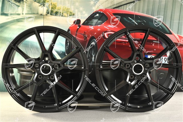 20" komplet felg Cayenne S, 10,5J x 20 ET55 + 9J x 20 ET50, czarny satynowy półmat