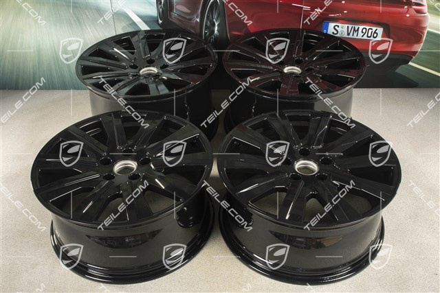 20-inch Taycan Tequipment Design wheel rim set, 9J x 20 ET54 + 11J x 20 ET60, black high gloss
