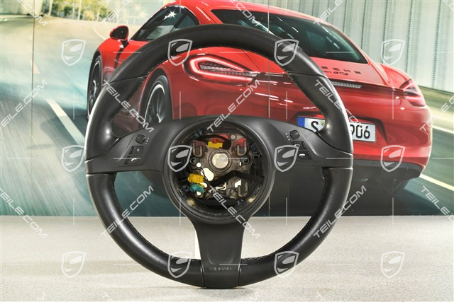Multifunction steering wheel, smooth leather black