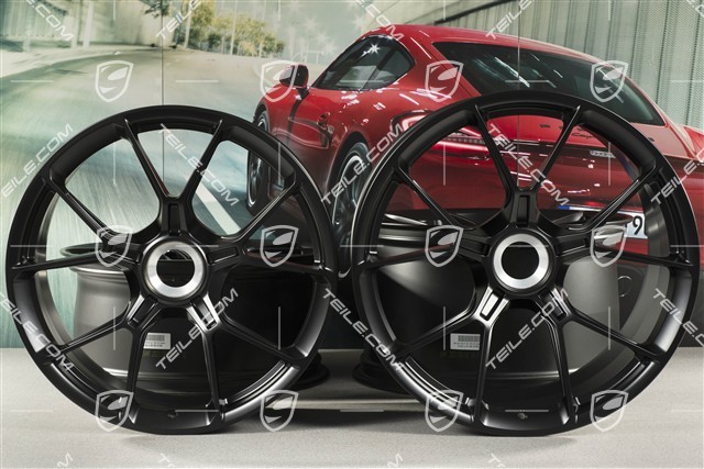 20"+21" GT3 Felgen Satz, 9,5J x 20 ET46 + 12J x 21 ET45, schwarz seidenmatt