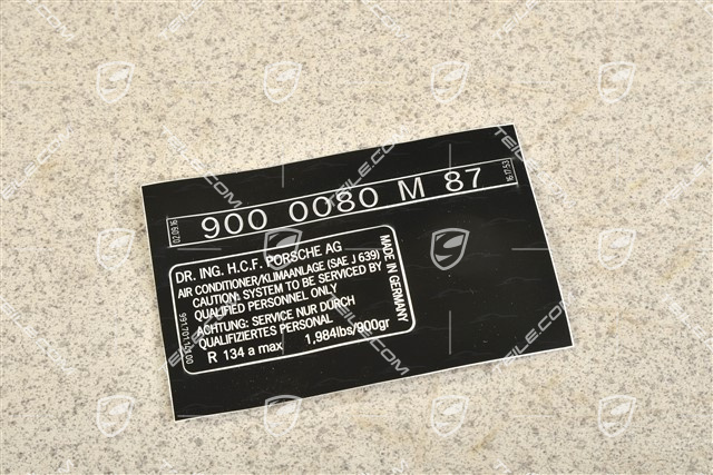 Notice sticker, Refrigerant
