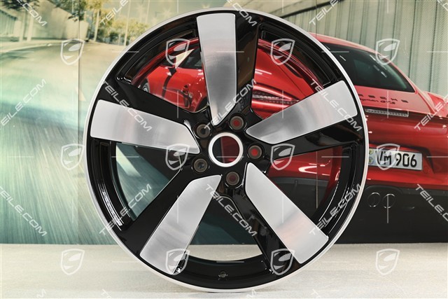 22" felga Macan Sport, 11J x 22 ET47, czarna, polerowana