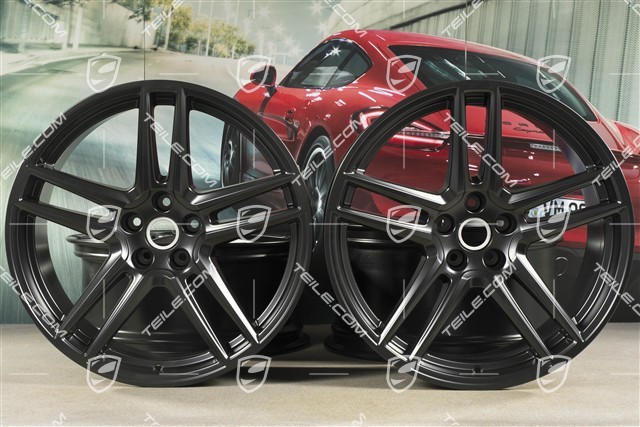 20" Felgensatz "Macan Turbo", 9J x 20 ET26 + 10J x 20 ET19, CMS, schwarz seidenmatt