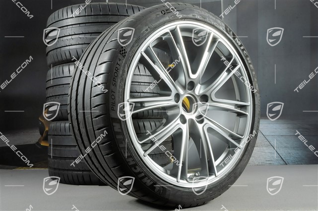 21" Koła letnie Exclusive Design, felgi 9,5J x 21 ET71 + 11,5J x 21 ET69 + opony letnie Michelin 275/35 ZR21 + 325/30 ZR21, z czujnikami ciśnienia, do Turbo S E-Hybrid