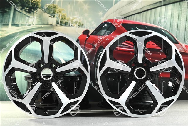 20-inch Taycan Offroad Design wheel rim set, 9J x 20 ET54 + 11J x 20 ET60, black high gloss