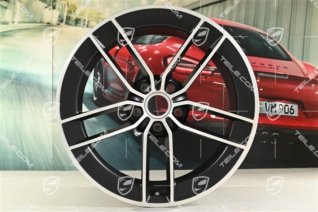20"+21" Carrera Exclusive Design wheel rim set, rims 8.5J x 20 ET50 + 11.5J x 21 ET79, black satin matt