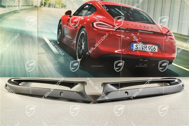 Rear bumper diffuser, LOWER (L+R), with PDC sensor holes, Black matte