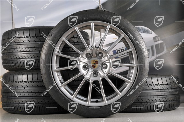 20" Panamera Sport Sommerräder Satz, 2 x 9,5J x 20 ET 65 + 2 x 11,5 J x 20 ET63 + NEUE Michelin Reifen 255/40 ZR20 + 295/35 ZR20
