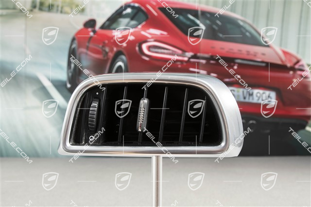 Centre console, rear, vent / nozzle / defroster trim, Black matte / Galvano silver, R