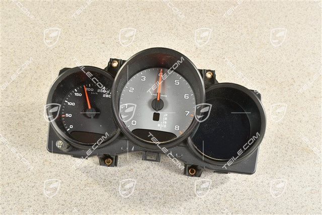 Instrument cluster / Speedometer 3,0L, PDK, black and silver dials, km/h
