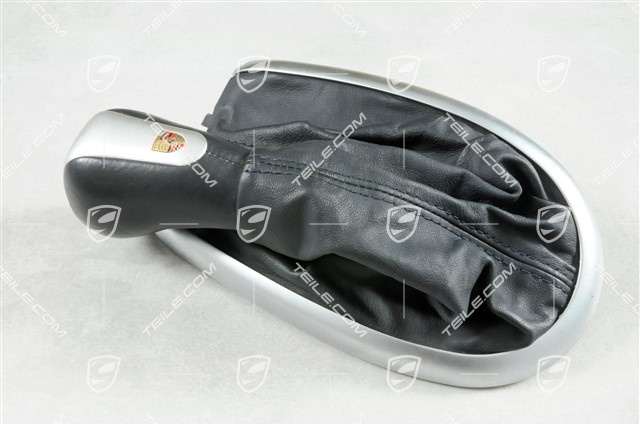 Schalthebelknopf, Metropoleblau, Leder / Aluminium, 6-gang schaltgetriebe Schalthebelknopf, Metropoleblau, Leder / Aluminium, 6-gang schaltgetriebe