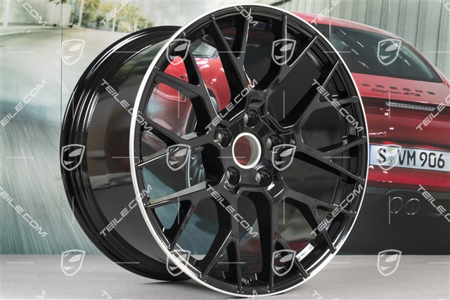 20+21" Komplet felg RS Spyder, felgi: przednie 8,5J x 20 ET53 + tylne 11,5J x 21 ET67, czarny wysoki połysk