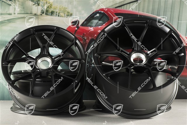 20"+21" GT3 Felgen Satz, 9,5J x 20 ET46 + 12J x 21 ET45, schwarz seidenmatt